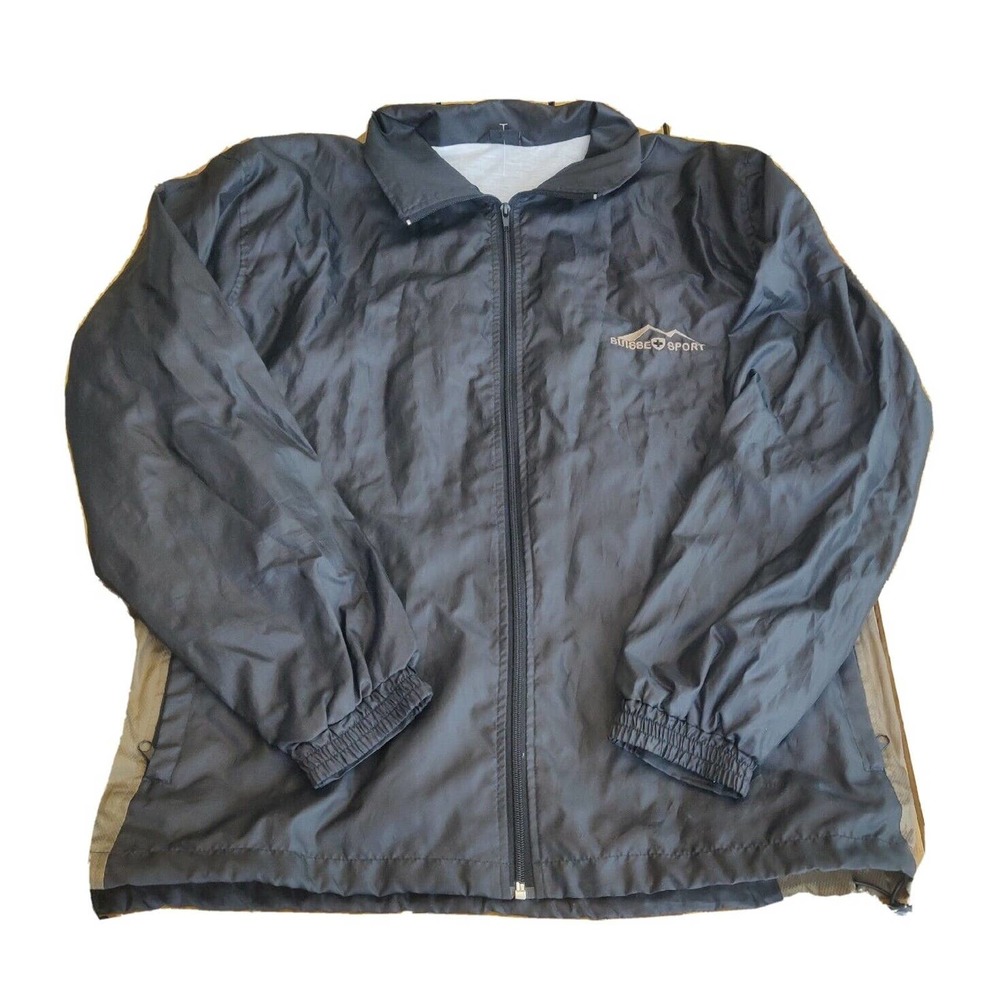 Suisse Sport Men's Windbreaker Jacket Size L Black Hole Zip Collared.